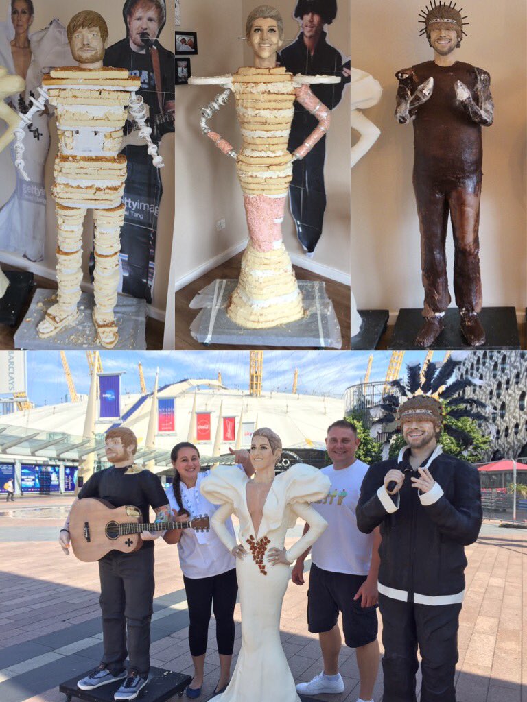#Lifesizecakes of <a href="/edsheeran/">Ed Sheeran HQ</a> <a href="/celinedion/">Celine Dion</a> and <a href="/JamiroquaiHQ/">Jamiroquai</a> for <a href="/TheO2/">The O2</a>'s 10th birthday