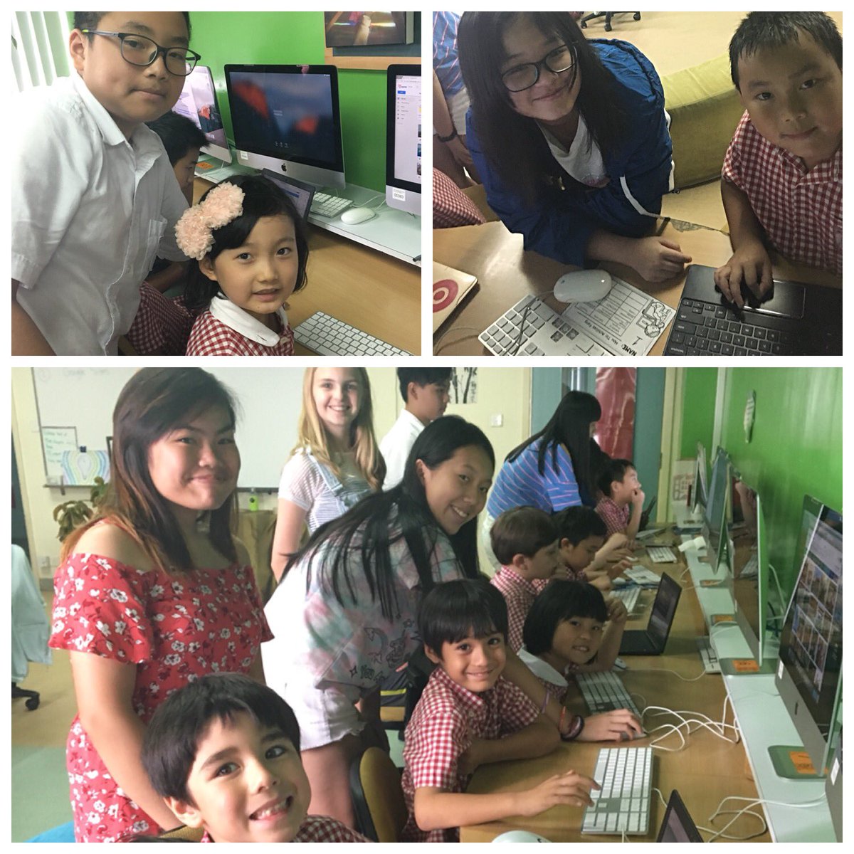 MaikalaH's tweet photo. It was so great seeing the gr.7 ICT kids help their little buddies create websites for their inquiry projects! #TISMacao https://t.co/y4AIQo5NXR