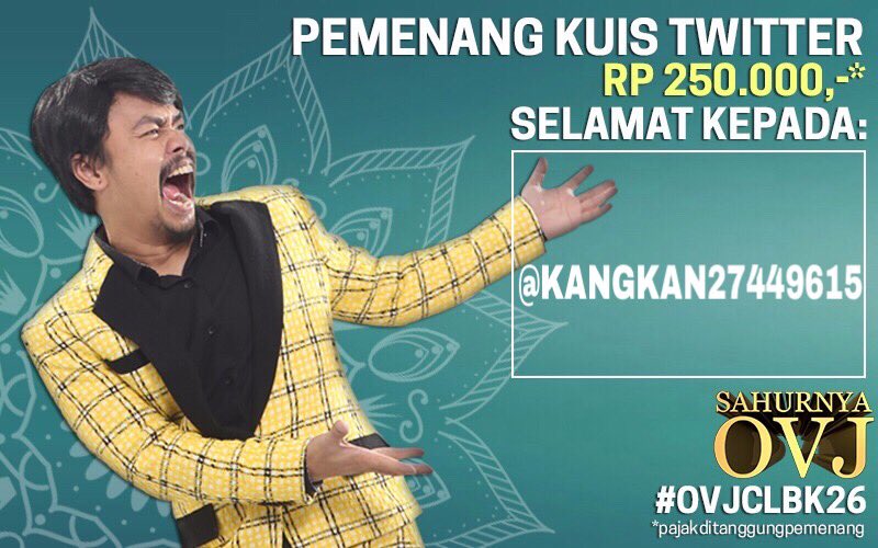 KangKan27449615's tweet photo. Kpd. Yth. Admin @OVJ_kitelagi yg saya hormati
Saya sebagai pemenang kuis twetter Terorejing #OVJCLBK26. Kapan Hadiah Dikirimnya? Blm ada kbr https://t.co/C5shc0lS5w