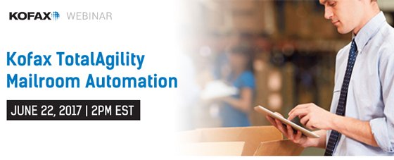 NWTDistribution's tweet photo. Webinar Today, 2pm EST: @Kofax #TotalAgility for Mailroom Automation... you won't want to miss this live demo! https://t.co/2H300UVw9B https://t.co/N8Ku1kzHYn
