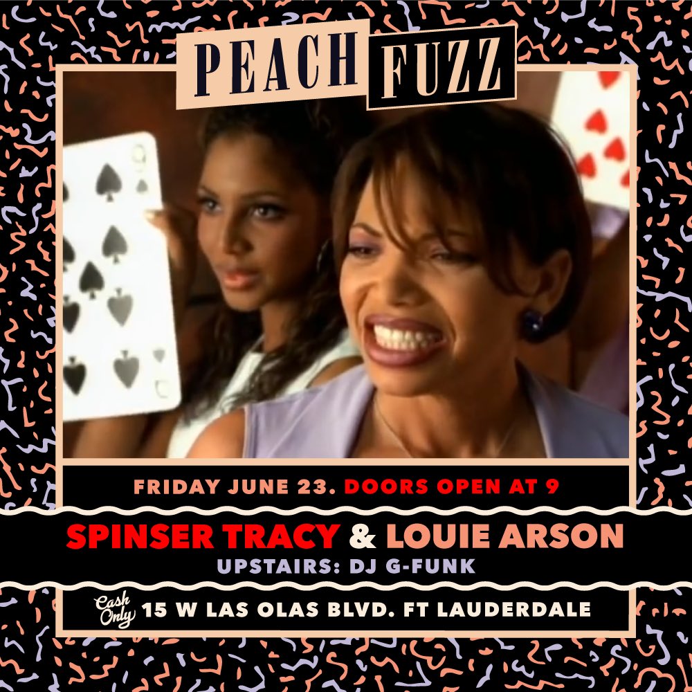 <a href="/PeachfuzzParty/">Peachfuzz</a> <a href="/CashOnlyFTL/">Cash Only</a> <a href="/LouieArson/">Louie Arson</a> @SpinserTracy <a href="/DJGFunkMIA/">Gilbert Diaz</a> <a href="/RAULIZM/">RAUL SANCHEZ</a>