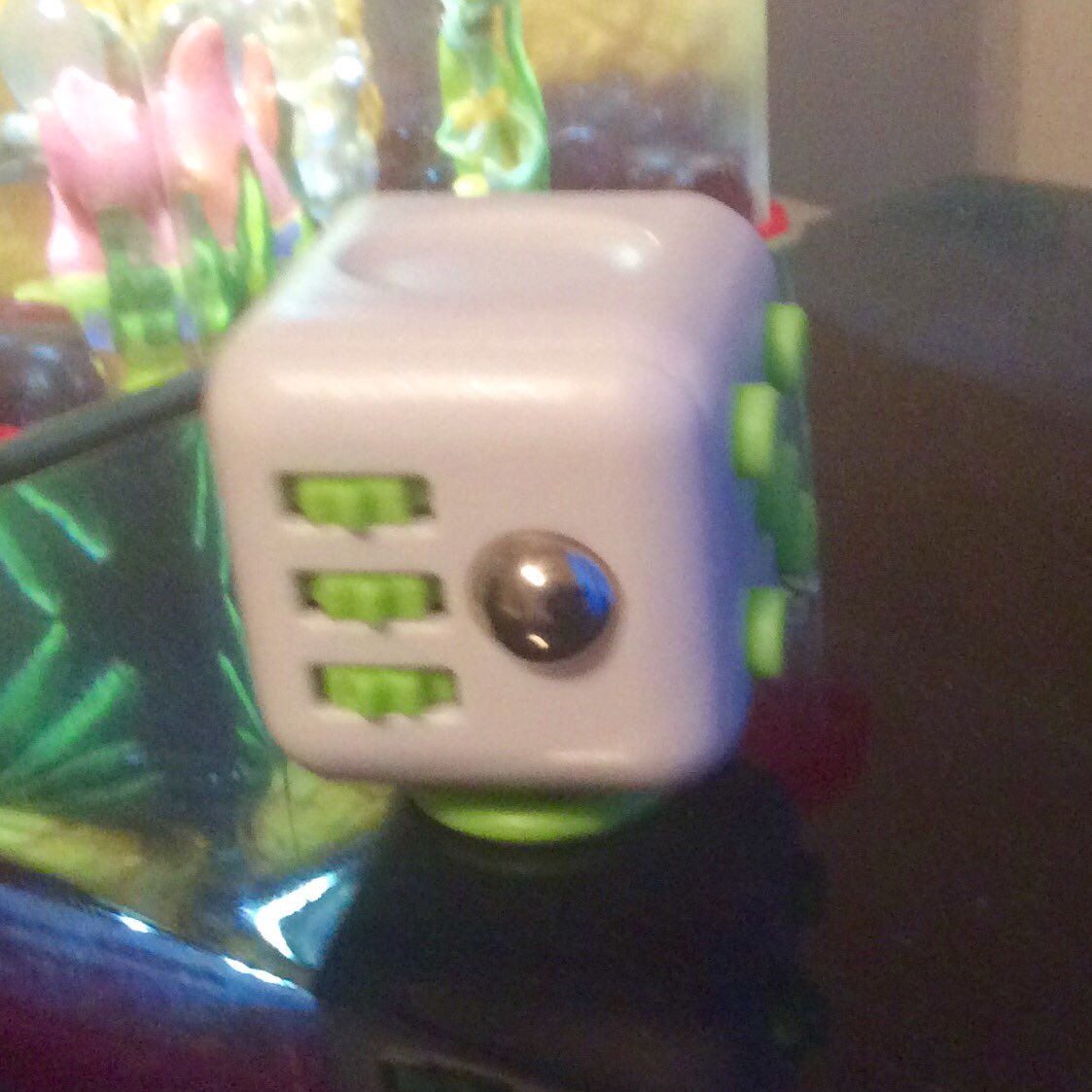 This picture is horrible, but fidget cubes have been spotted! Beware non-fidget fans!