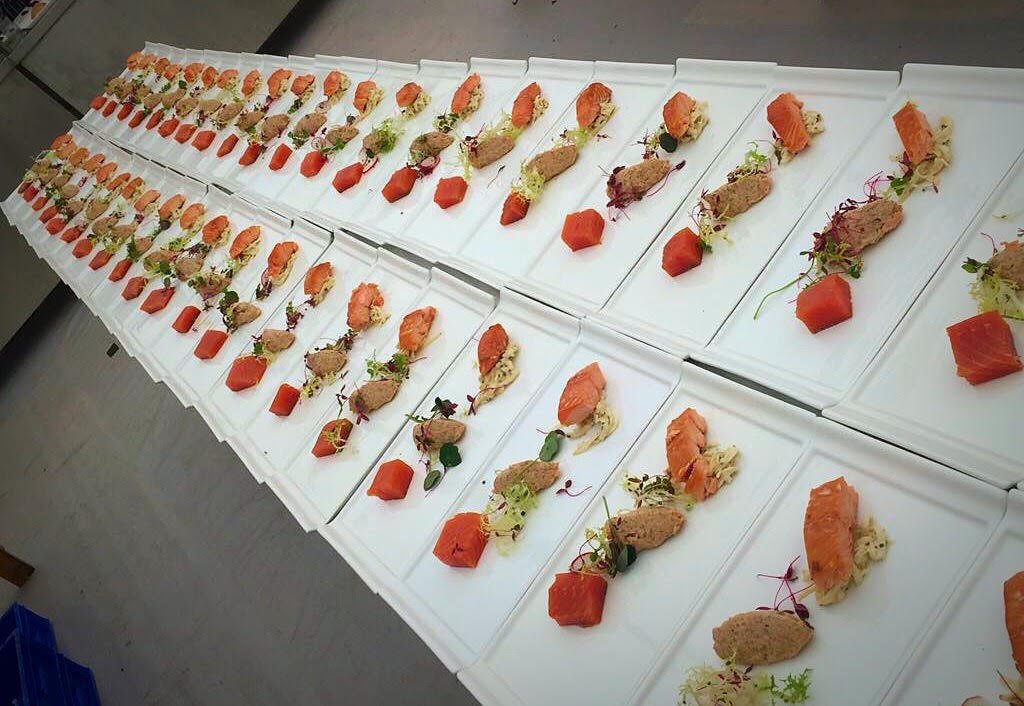 ptfss's tweet photo. @ScotlandRHShow President's Luncheon enjoy home cured whisky #ScottishSalmon from @WesterRossSalmo &amp; @TheArdmoreSMW &amp; @LathallanSchool band https://t.co/GCHjkgNOSs