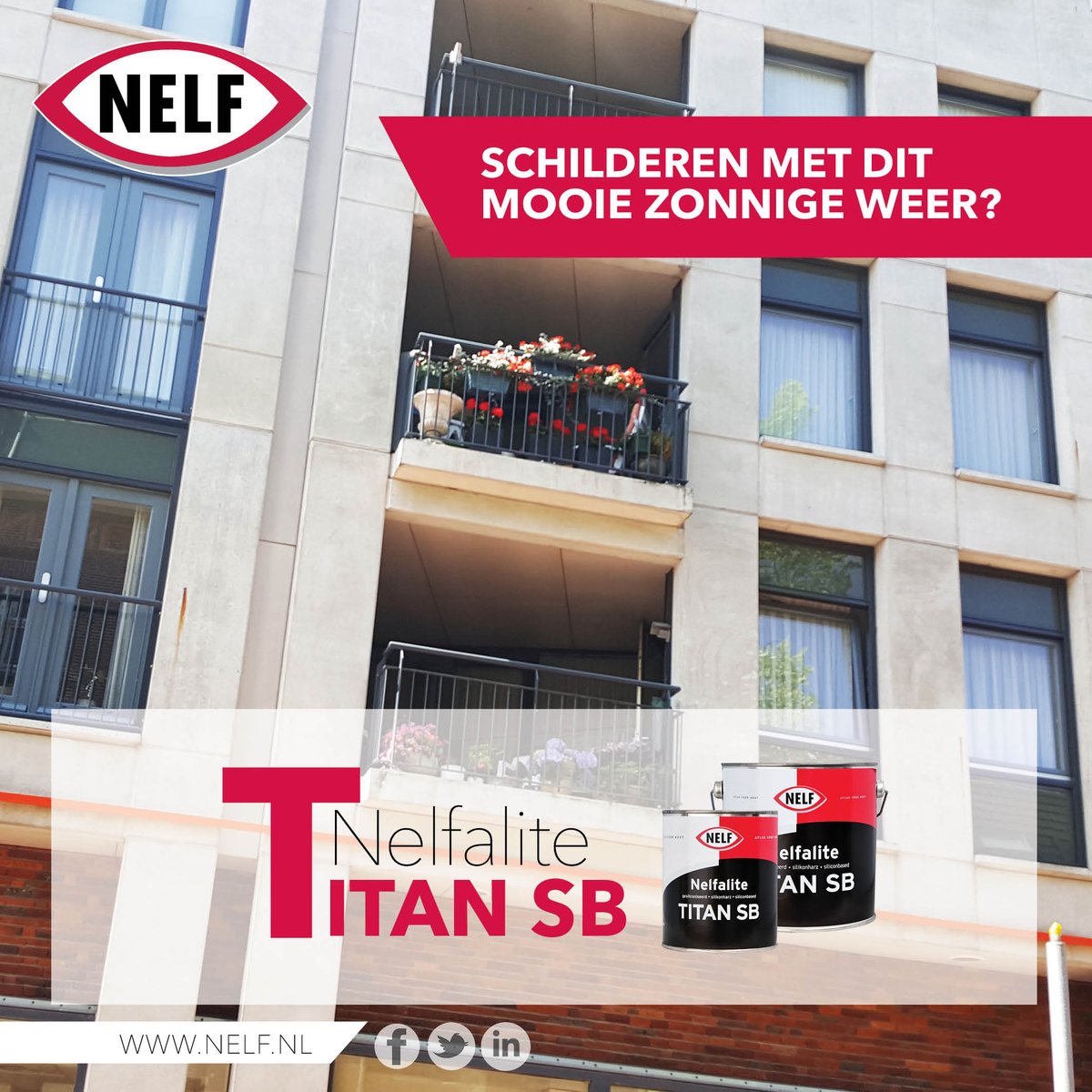 Met dit zonnige warme weer kun je met de Titan SB probleemloos schilderen. De Titan heeft een mooie vloei en een prachtige glans!
