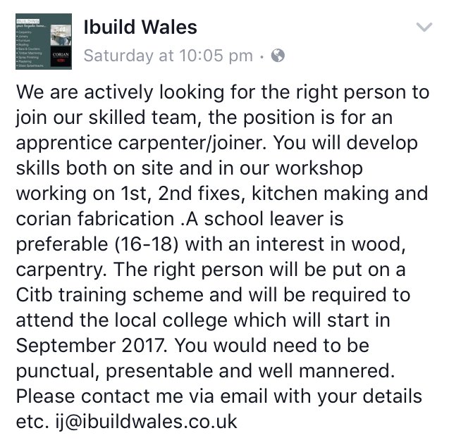 ibuild_wales's tweet image. Amazing Opportunity for somebody!  #learntheskills #joinourteam #ibuildwales #grow #enjoyyourjob