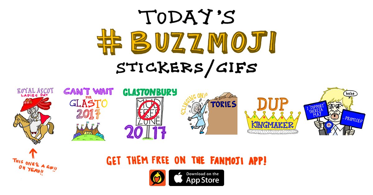 Today's Hot Topics🌞:
#LadiesDay at #Ascot
#Glastonbury gets goin'
Up your messaging game with the Fanmoji App
 📲apple.co/2qq16WV