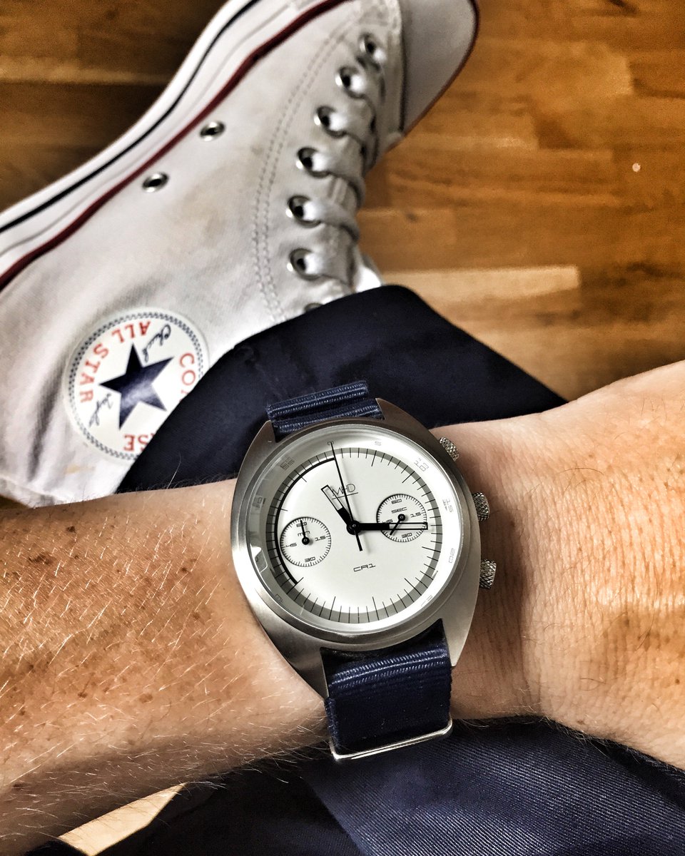 MHDWatches's tweet photo. Colour coordinating today. Blue nato on white dial cr1 #drivetastefully #driverswatch #MHDwatches https://t.co/4270z46p6Z https://t.co/NN1uNtnWc1