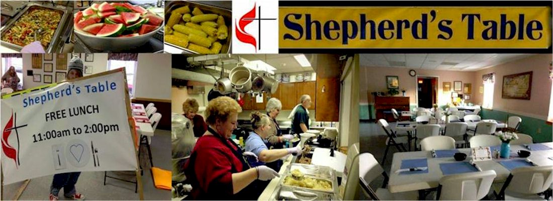 perrymemorial's tweet photo. Shepherd's Table Free Community Meal this Sat June 24 11a-2p Livingston St & Perry Ln #ShadySpringWV Hamburgers, Pasta Salad, Corn, Dessert https://t.co/UzndPOJVaM