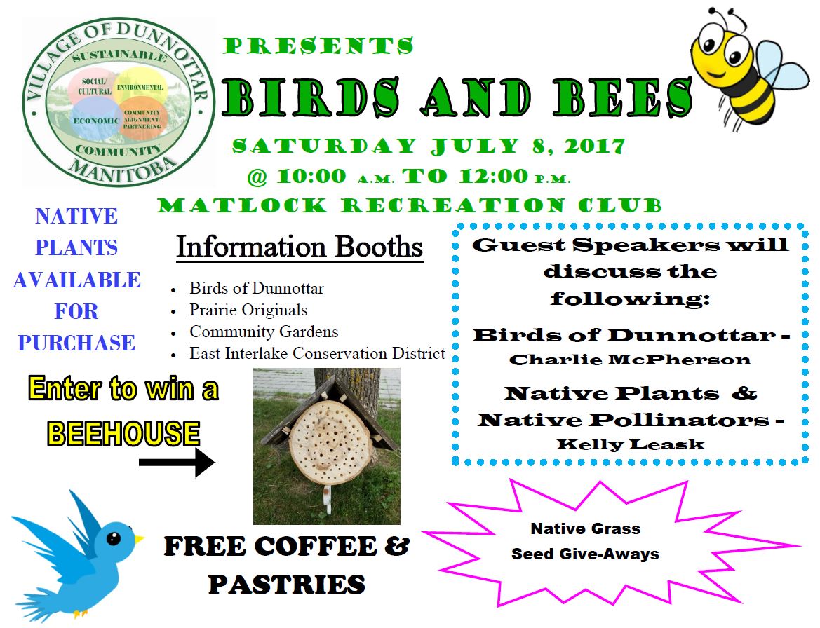 EastInterlakeWD's tweet photo. July 8- "Birds & Bees" in the Village of #Dunnottar, #Manitoba!
#savethebees #pollinators #naturemb #matlock #Manitobainterlake #exploremb https://t.co/HJczBBbeOm