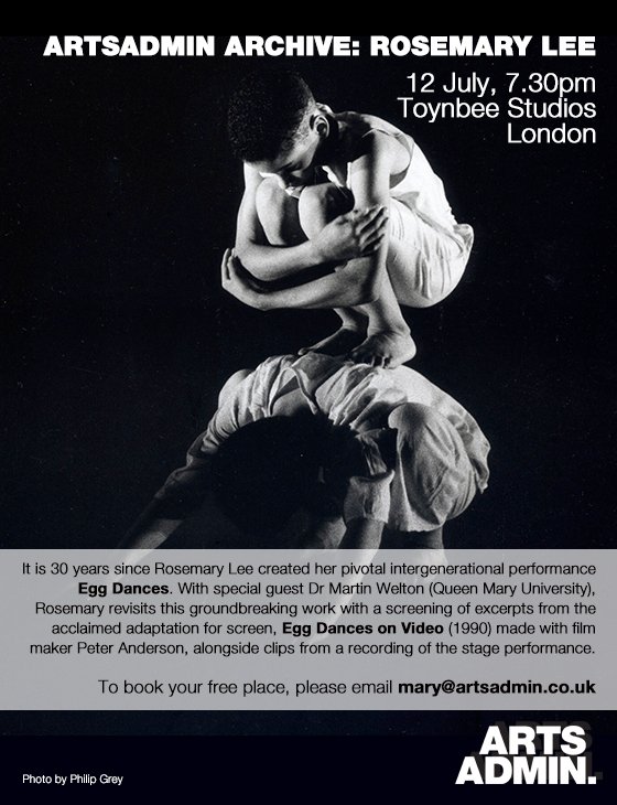 artsadm's tweet photo. The #ArtsadminArchive series returns on 12 July with an evening looking at Rosemary Lee's pivotal work, Egg Dances. https://t.co/kY3ESvBsOM
