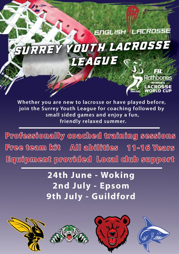 The first session of the Surrey Youth League takes place at Waterers Park, Woking on Saturday - Sign up still open ➡️englishlacrosse.co.uk/lacrosse-talk/…