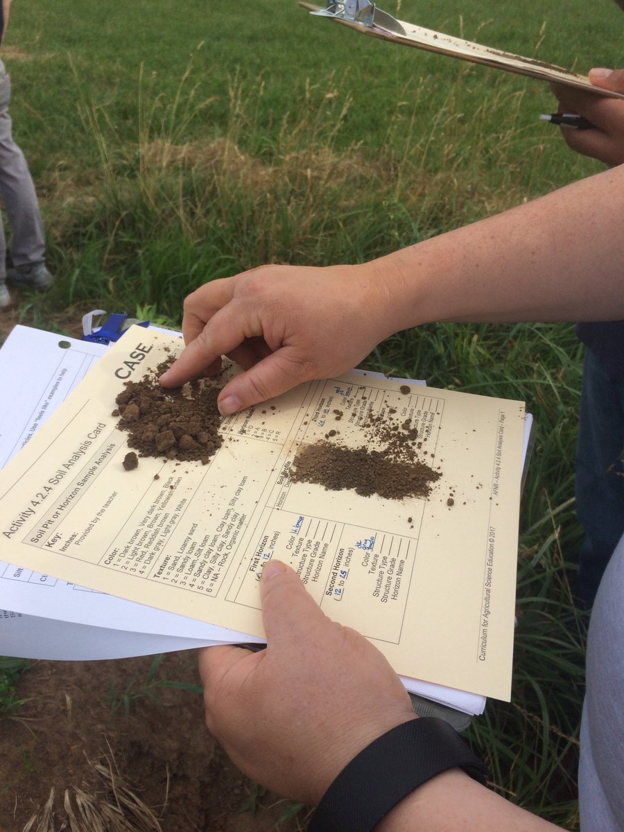 case4learning's tweet photo. Completing a soil analysis card in Activity 4.2.4, Profiling Soil! #CASEnAFNR #AgEdu https://t.co/0KAnpsIVF2