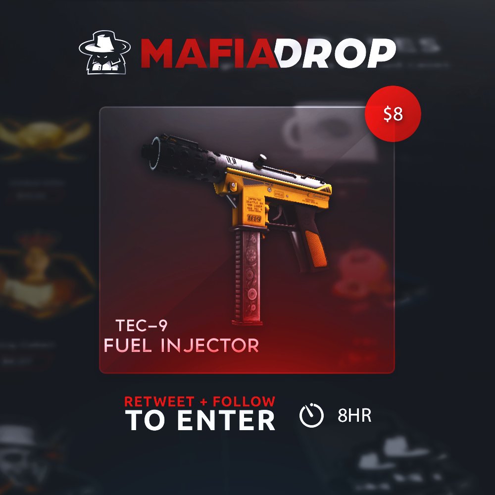 💰 TEC-9 | FUEL INJECTOR GIVEAWAY!

•RE-TWEET &amp; FOLLOW!
•Tag 2 friends!
•Turn notifications ON

#MafiaSquad

🍀 #CSGOGiveaway #CSGO
