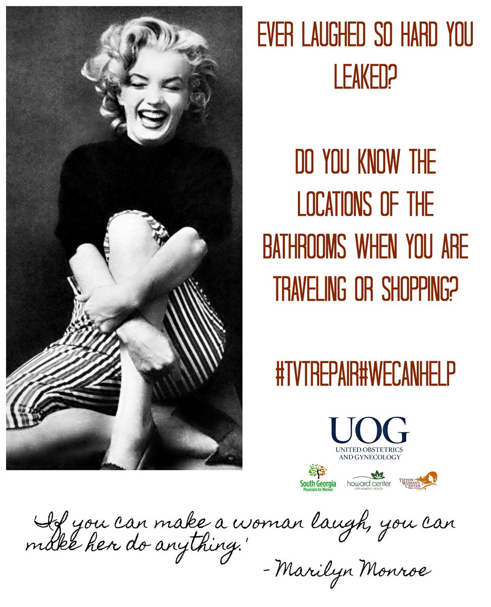 Howard_Center's tweet image. Laughing and leaking are really not a good combo! Call us today and ask about TVT repair to take control again! @Howard_Center