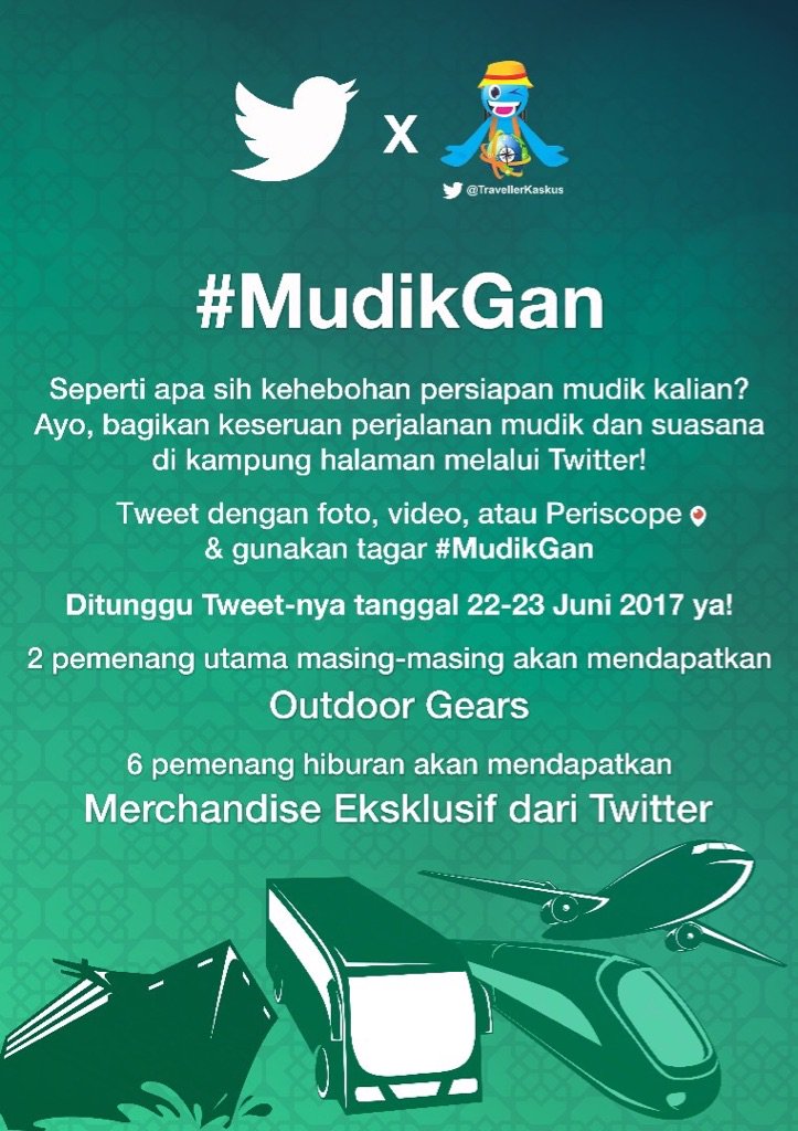TravellerKaskus's tweet photo. Kuis #MudikGan gak perlu follow atau mensen kok cukup ceritakan pengalaman mudik kamu pake foto, video atau #Periscope pake tagar #MudikGan https://t.co/nuQ8On88pW