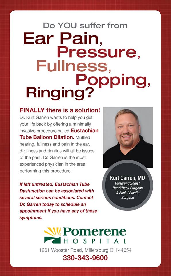 PomereneHosp's tweet photo. Do YOU suffer from any of these symptoms? If you answered YES, call Dr. Garren today! #Pressure #Fullness #Popping #Ringing #ETDilation https://t.co/59BqXLDNeJ