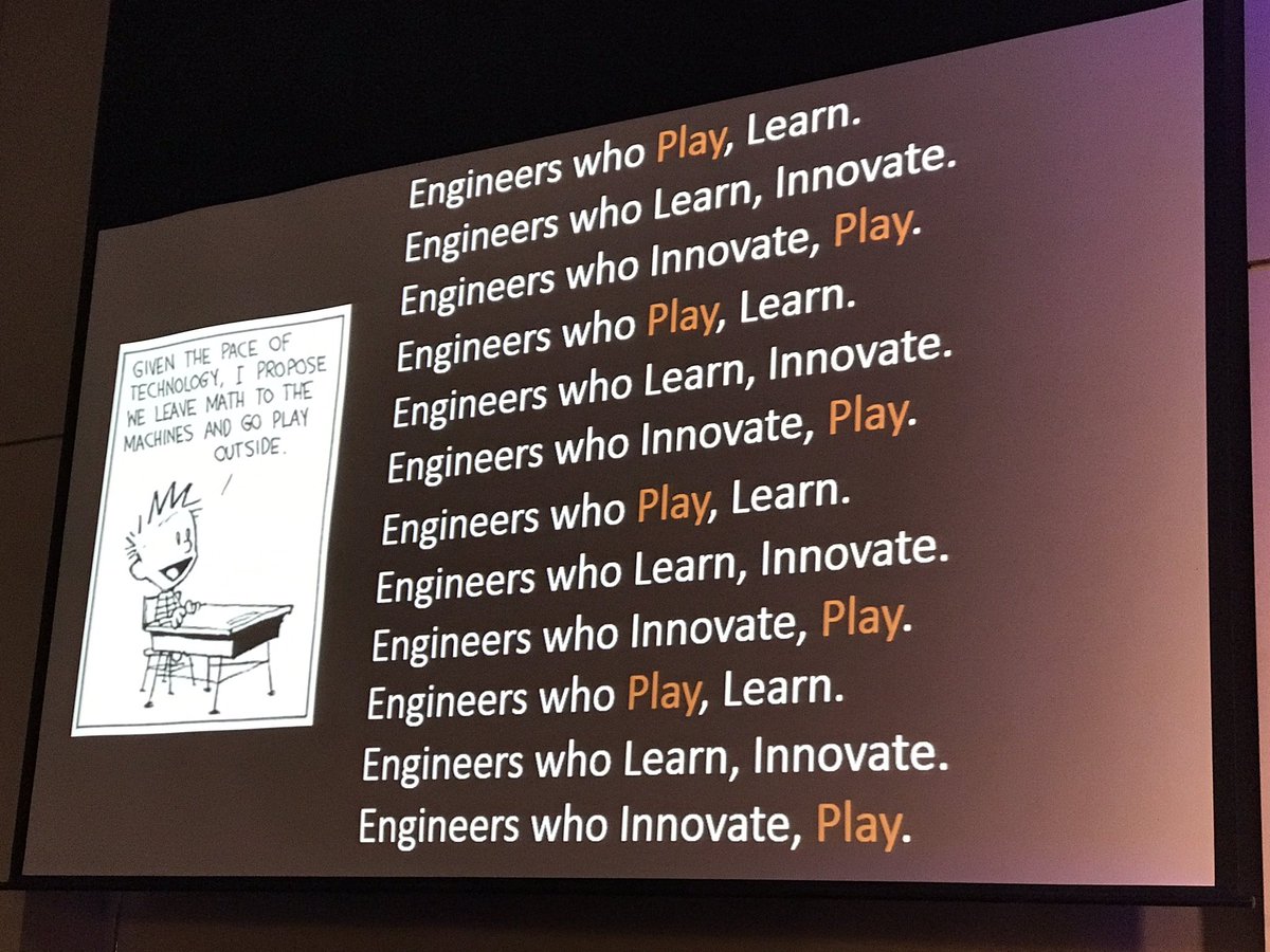 theRab's tweet photo. Our #WatsonIoT chief scientist and IBM fellow @johncohnvt would totally approve of this mantra. We engineers must play to innovate. #iotslam https://t.co/rcrt4XJp8R