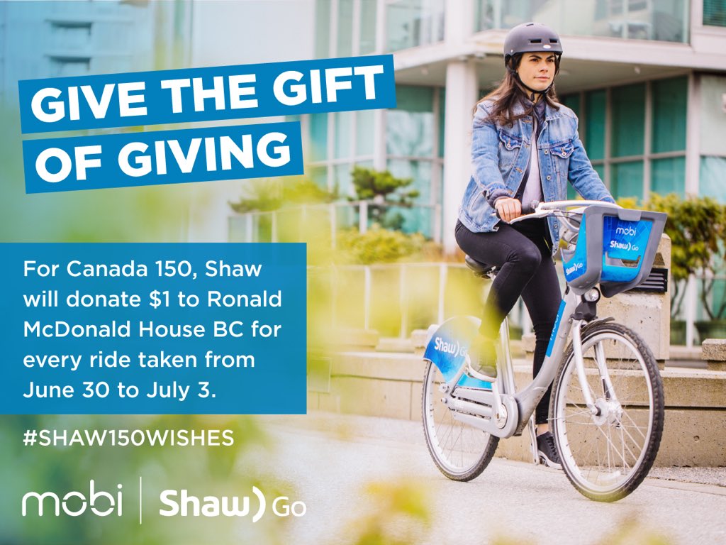 Note to self: use @mobi_bikes to get everywhere Canada Day weekend. #shaw150wishes