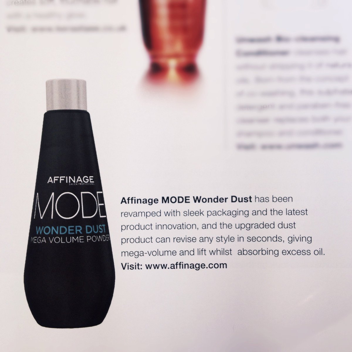 asphair's tweet photo. Spotted #Affinage #MODE #WonderDust in the @haircouncil mag Summer issue!
#AffinageStyling #StylingProducts #MODEStyling https://t.co/qxYUPnqyxX