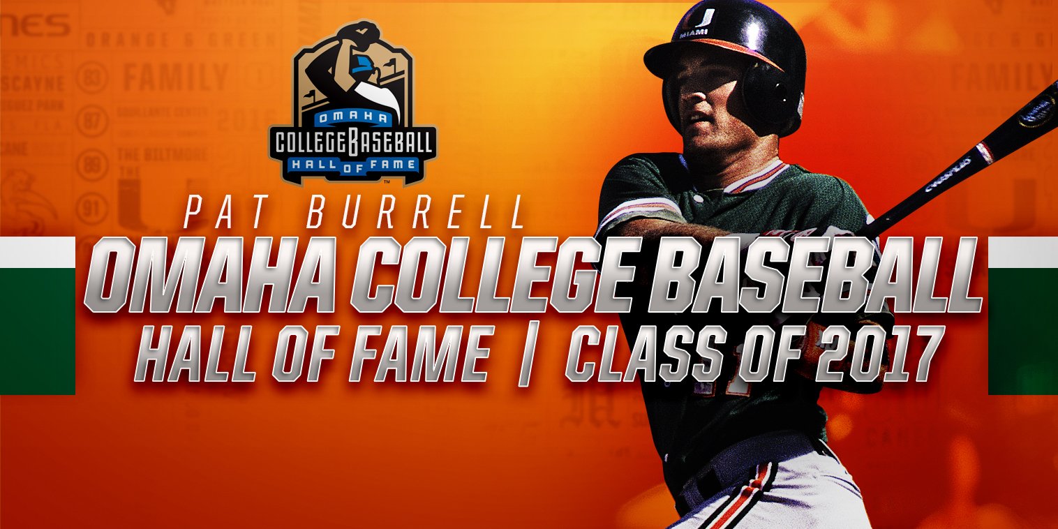 Miami Hurricanes Baseball on X: Congratulations to Pat Burrell, the newest  inductee into the Omaha College Baseball Hall of Fame!   / X