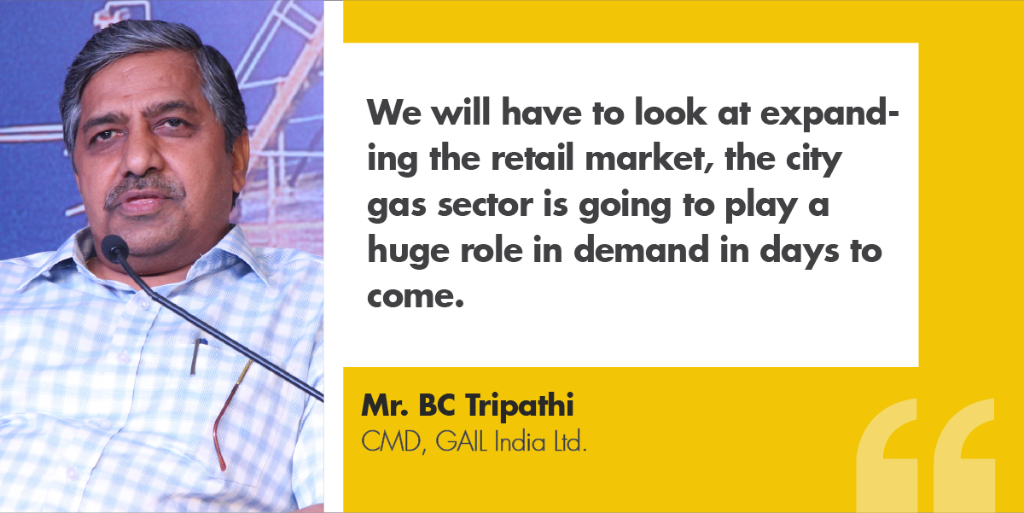 Shell_India's tweet photo. Mr. BC Tripathi, CMD @gailindia speaking on the route that needs to be taken to develop the Indian gas market. #ShellLNGOutlook @Gas4India https://t.co/o8ogM9t6L3