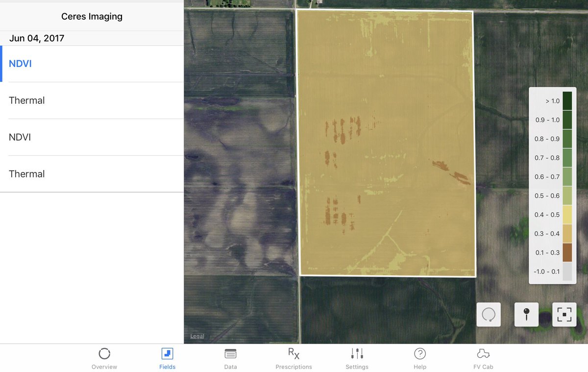 WentworthFarms's tweet image. Airplane flyover of our soybean field w/ NDVI and thermal camera. #actionabledata? @evergreenfsinc @FieldView @ryaninafield @CeresImaging