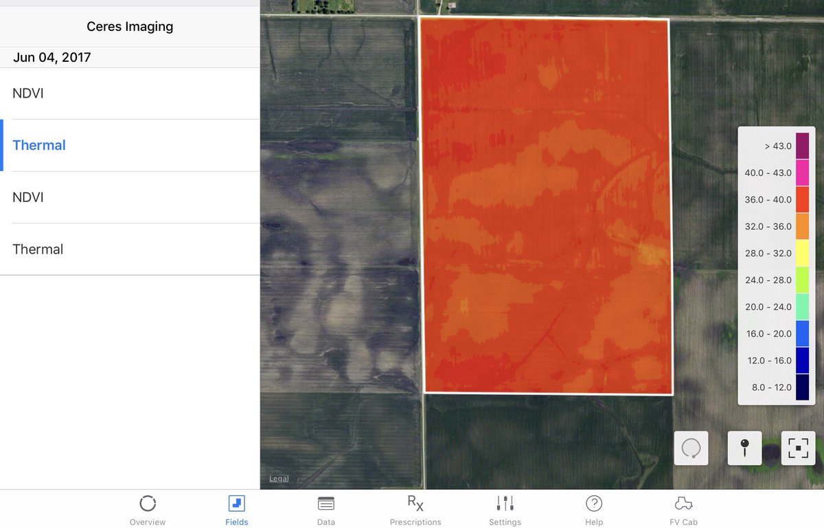 WentworthFarms's tweet image. Airplane flyover of our soybean field w/ NDVI and thermal camera. #actionabledata? @evergreenfsinc @FieldView @ryaninafield @CeresImaging