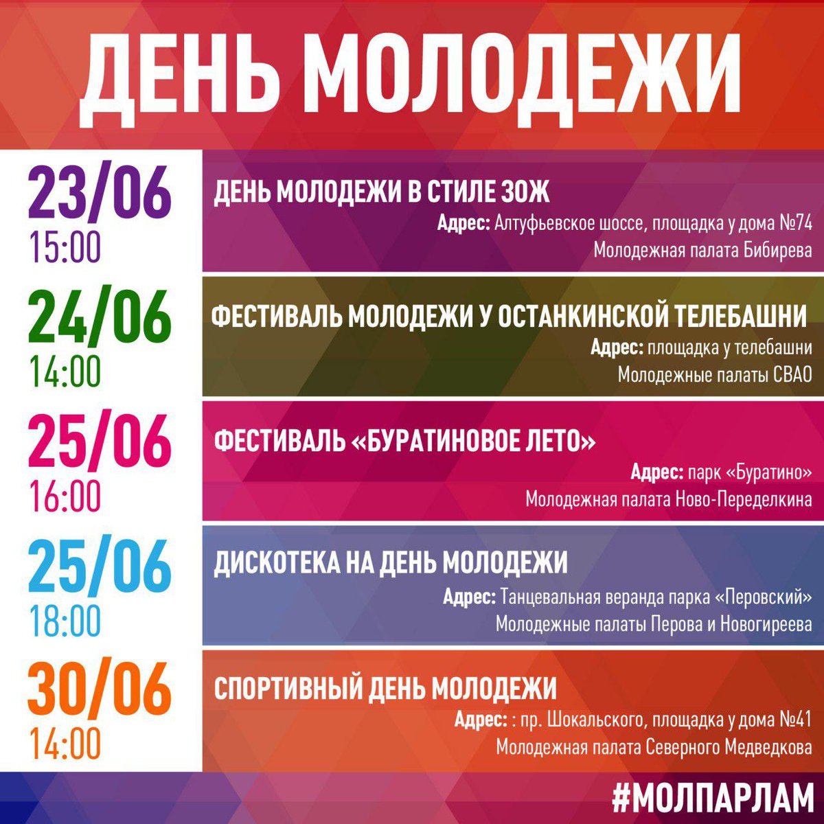 Приходи, участвуй. Делись яркими эмоциями и удачными фотографиями. Ставь хэштег #молпарлам – попади в нашу ленту.