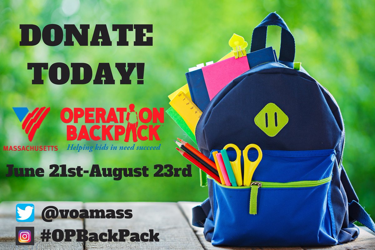 VOAMASS's tweet photo. Volunteers of America Massachusetts is pleased to announce that Operation Backpack 2017 is a go! https://t.co/hzHeanXueT  #OPBackpack https://t.co/ratd8nx62i