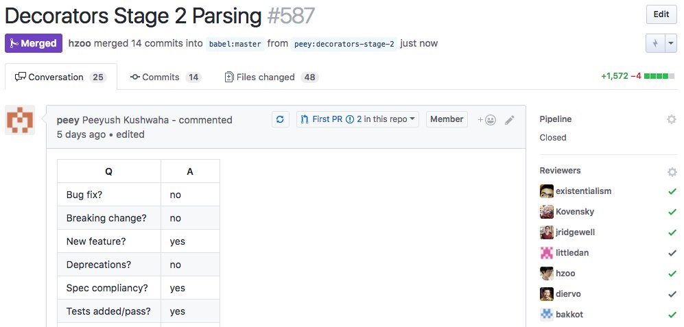 Screenshot of PR reviews on github