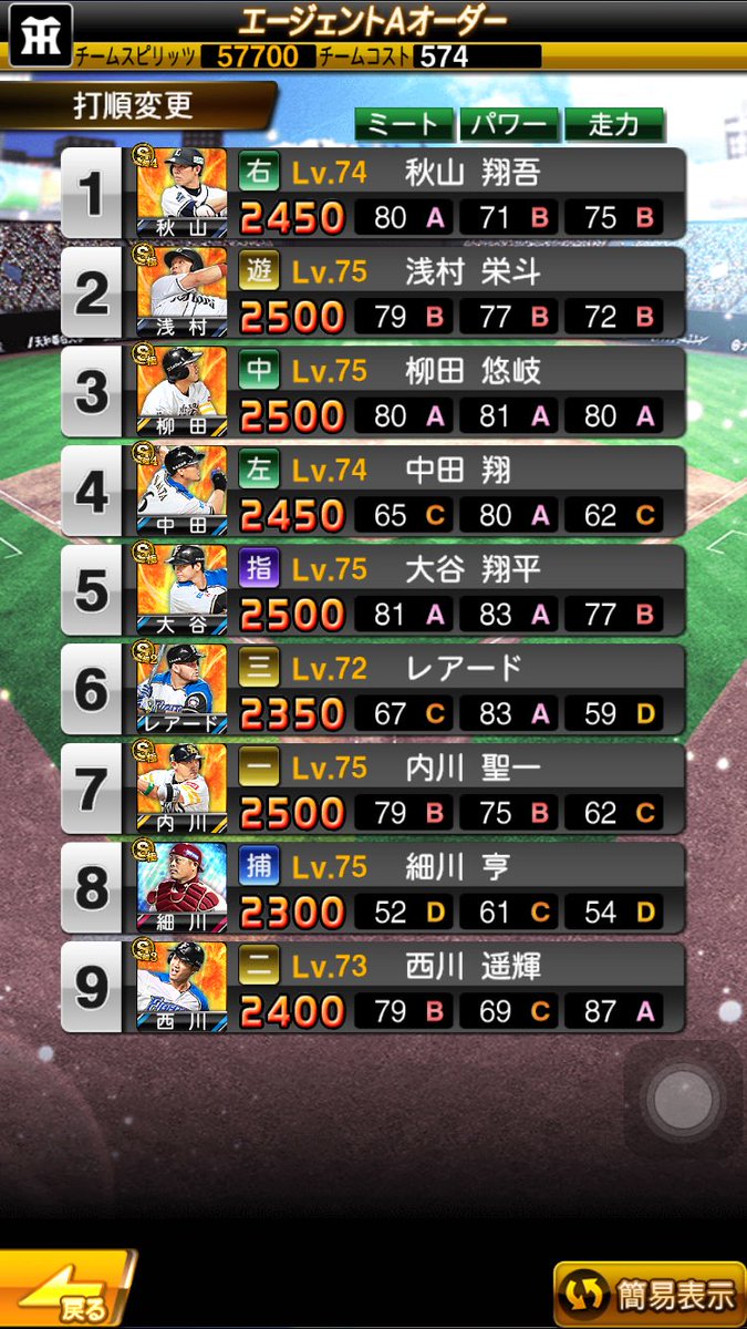 a07859110_a's tweet photo. エージェントエース最終オーダー
結構うまくできた
＃プロスピA https://t.co/9PRBAtYJvk