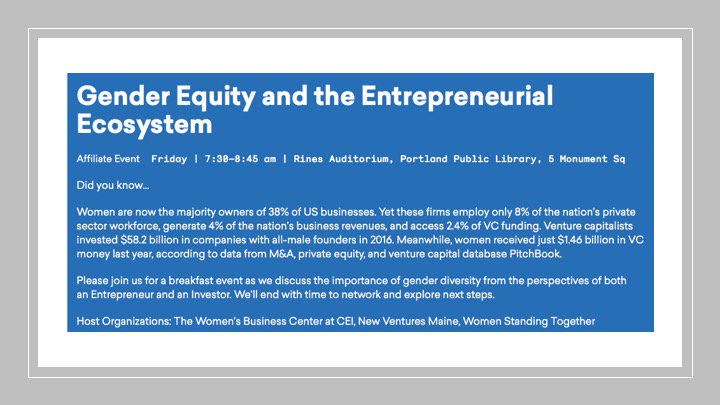 cerahelix's tweet photo. Hear our CEO talk about her experience as a female entrepreneur of a innovative techstartup @MaineSCW
#MSCW2017 #SolveBetter #GenderEquity https://t.co/z6gIvzg9HY