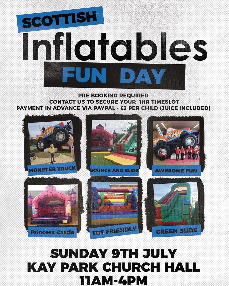 scotinflatables's tweet image. Spaces filling up for our inflatables fun day in Kilmarnock! #kilmarnock #ayrshire #inflatables #funday