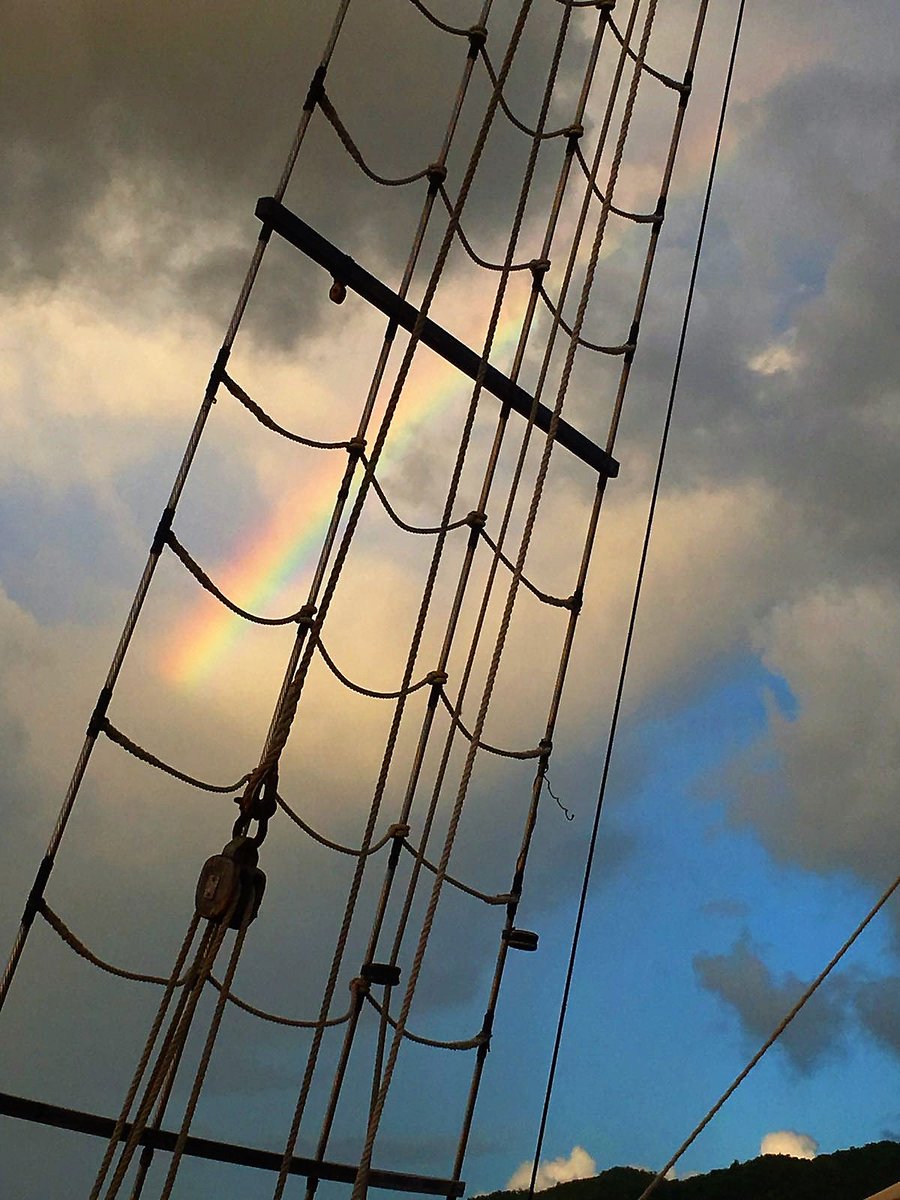 IslandJammers's tweet photo. Rainbows and ratlines. https://t.co/jpOKdmo2JW
