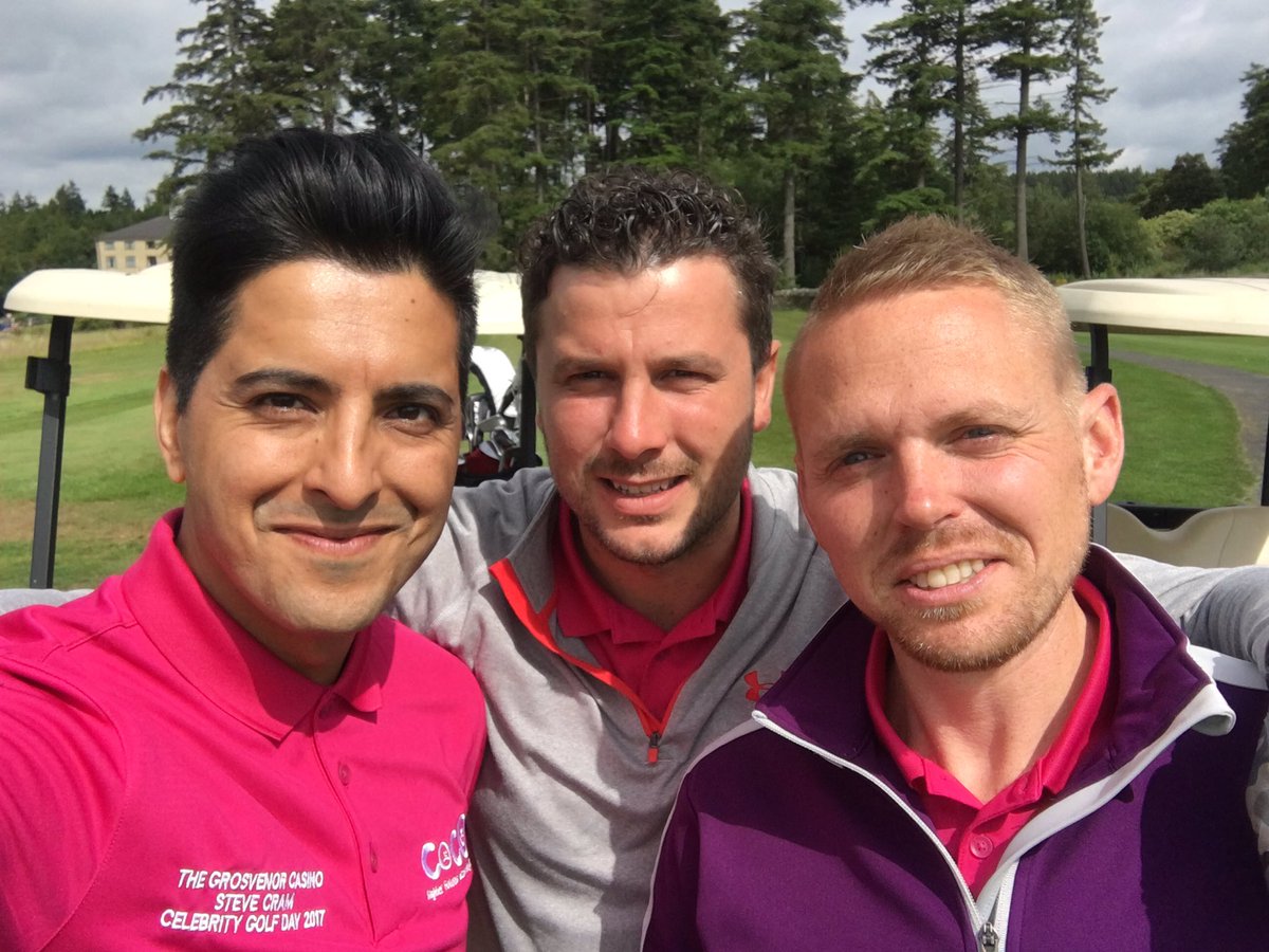 Great day at <a href="/SlaleyHall/">Slaley Hall</a> for <a href="/jarrowarrow/">Steve Cram</a> golf day for <a href="/COCO_Charity/">COCO Charity</a> - with Charlie Austin (aka <a href="/Jordansows/">Jordan  Hurley</a>) &amp; Darren Fletcher lookalikes...