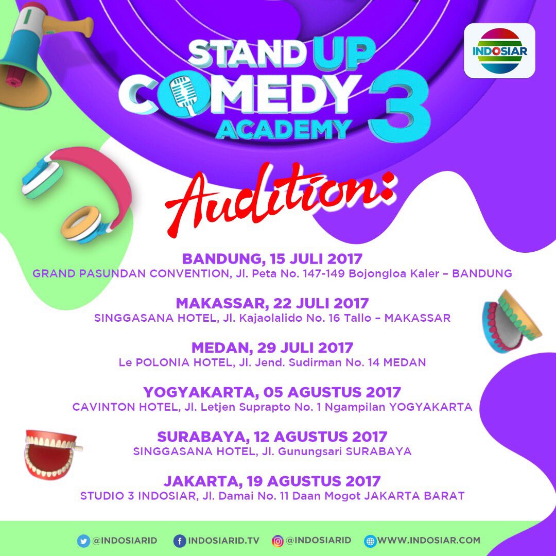 Buruan diinget tanggal , lokasi dan download formulir #AudisiSUCA3 di bit.ly/AudisiSUCA3