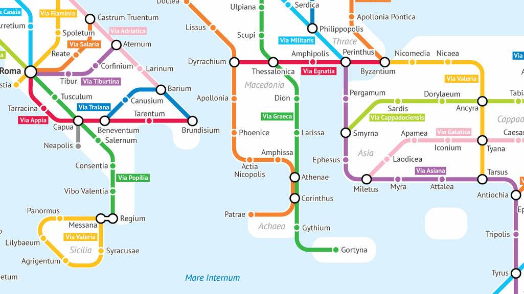 RolandDeschain's tweet photo. A Tube-style Map of Roman Roads Via @bigthink  https://t.co/nJQ2joYt6F #historyiscool https://t.co/1v2VLiJrv6