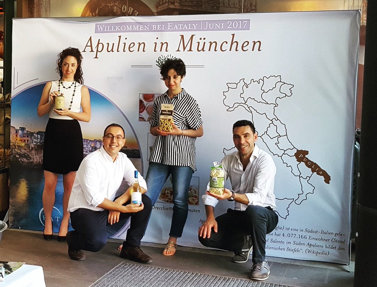 CantineLosito's tweet photo. Ciao @micheleemiliano, con @EatalyIT stiamo promuovendo la #Puglia a Monaco con i nostri vini, taralli, olii e pasta, tedeschi estasiati! https://t.co/HRLaS3TZwH