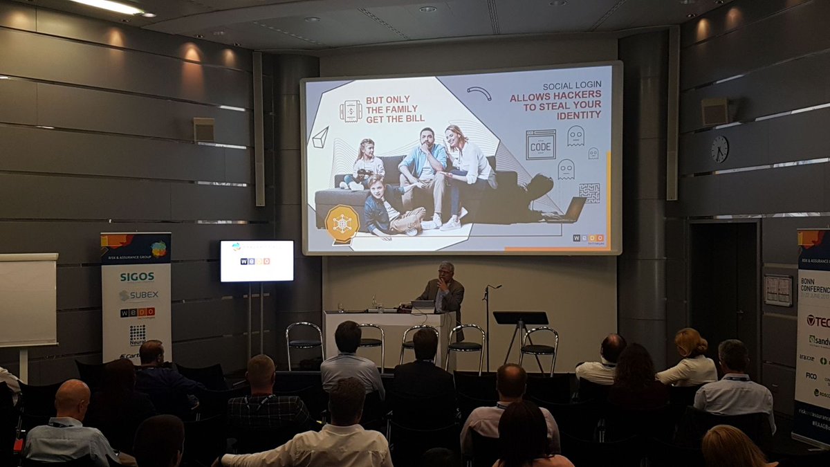 telcorisk's tweet photo. @tonypoulos from @WeDoNews presenting on #fraud management in the #cloud at #RAAGBonn #telecoms https://t.co/L4RrR56ARj