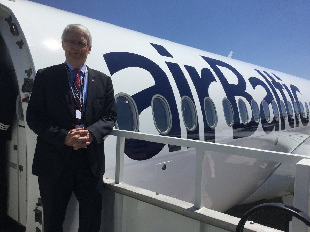 Transport_gc's tweet photo. Congratulations to Air Baltic on the delivery of their new @Bombardier #CSeries @salondubourget #PAS17Cda https://t.co/PCREMi5trj