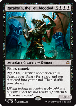GatheringMagic's tweet photo. Check out GM's official preview for #MTGHOU! Razaketh, the Foulblooded! https://t.co/ewe6DFRhqb https://t.co/BTIFkY5F2l