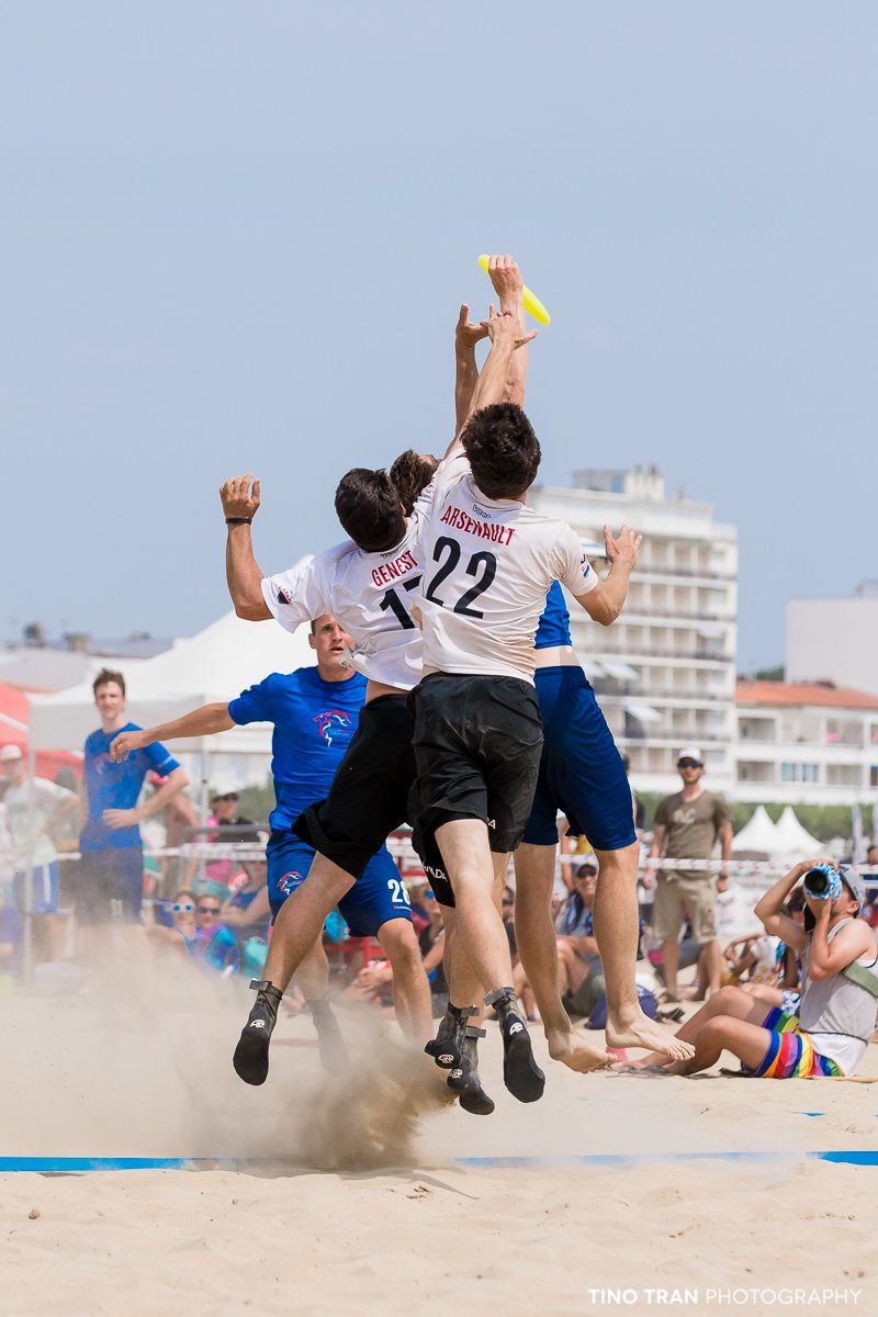 Ashley Yeo #20 skys two defenders to send the Great Britain Men's team to the semi-finals at <a href="/WCBU2017/">WCBU2017</a> <a href="/GBOpenBeach/">GB Open Beach</a>
