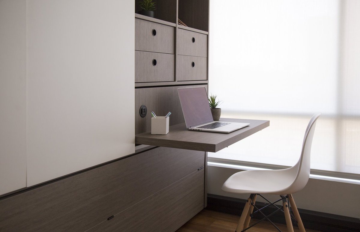 ori_living's tweet photo. Ori's #programmablespace seamlessly transforms into a sleek work space that rivals that corner office with the view you're after... https://t.co/JC4lLU60Js