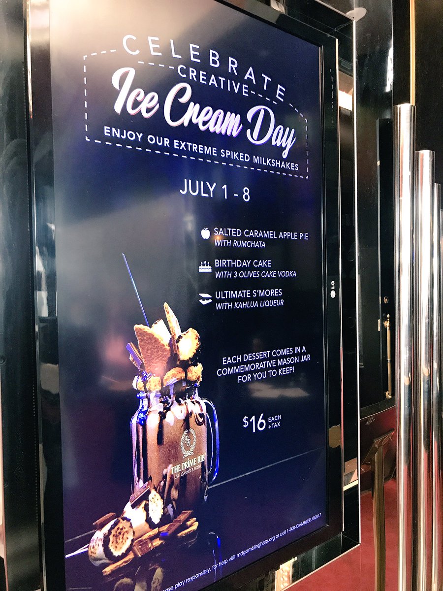 Adam_Yosim's tweet photo. Spiked milkshakes at @MarylandLive . Get your sweet tooth ready for #CreativeIceCreamDay on July 1. 🍦🍾👌💯 https://t.co/jVCCutDIRx