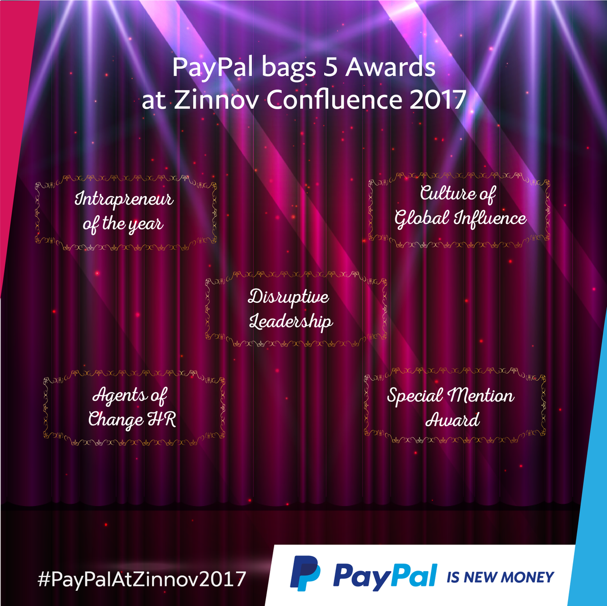 PayPalIN's tweet photo. And we win big at #ZinnovAwards! Congratulations to the PayPal team for all the well-deserved accolades. #PayPalAtZinnov2017 https://t.co/FCu5fMX1y9