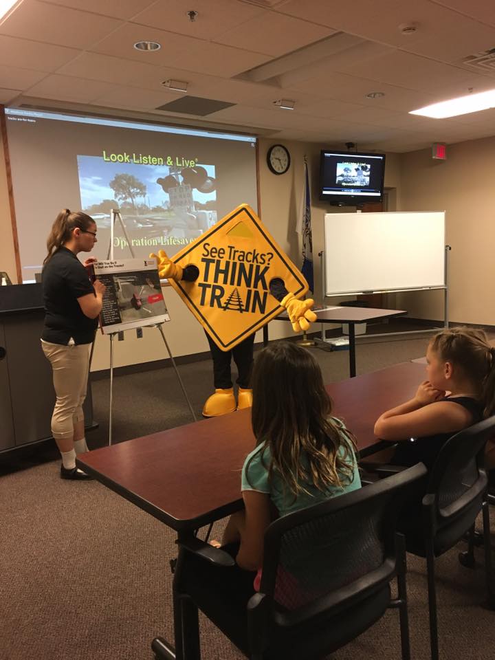 @MinnesotaOL @olinational's #SeeTracksThinkTrain mascot was able to be a part of @ElkRiverPR #SafetyCamp this year thanks to @BNSFRailway