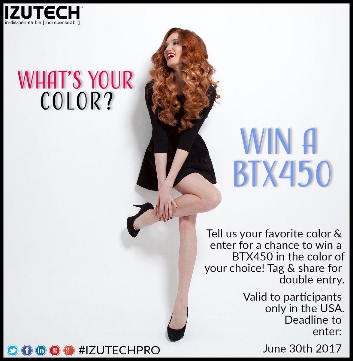 IZUTECHPRO's tweet photo. Tell us your signature color and enter for a chance to win a BTX450! Tag &amp; share for double entry. #Black is always in. https://t.co/DDPUF20mPR