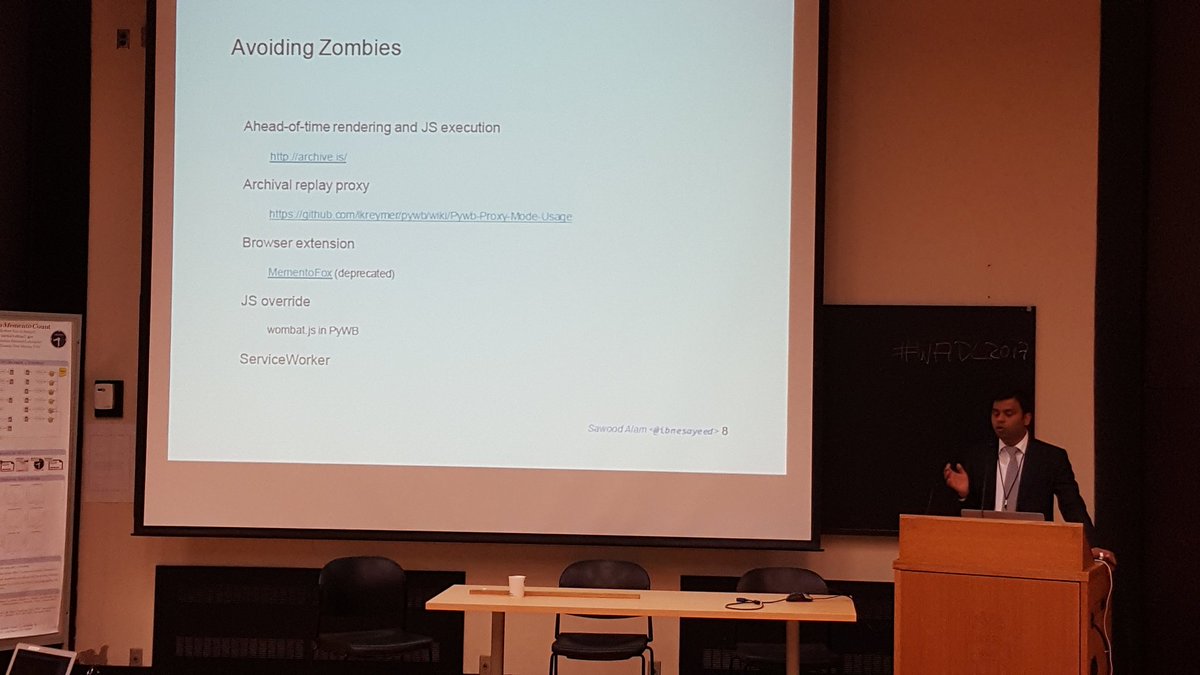 johnaberlin's tweet photo. Archives do not need a shot gun to combat the zombies @ibnesayeed #Pywb #serviceworkers #wadl2017 https://t.co/9jmNKk5ROp