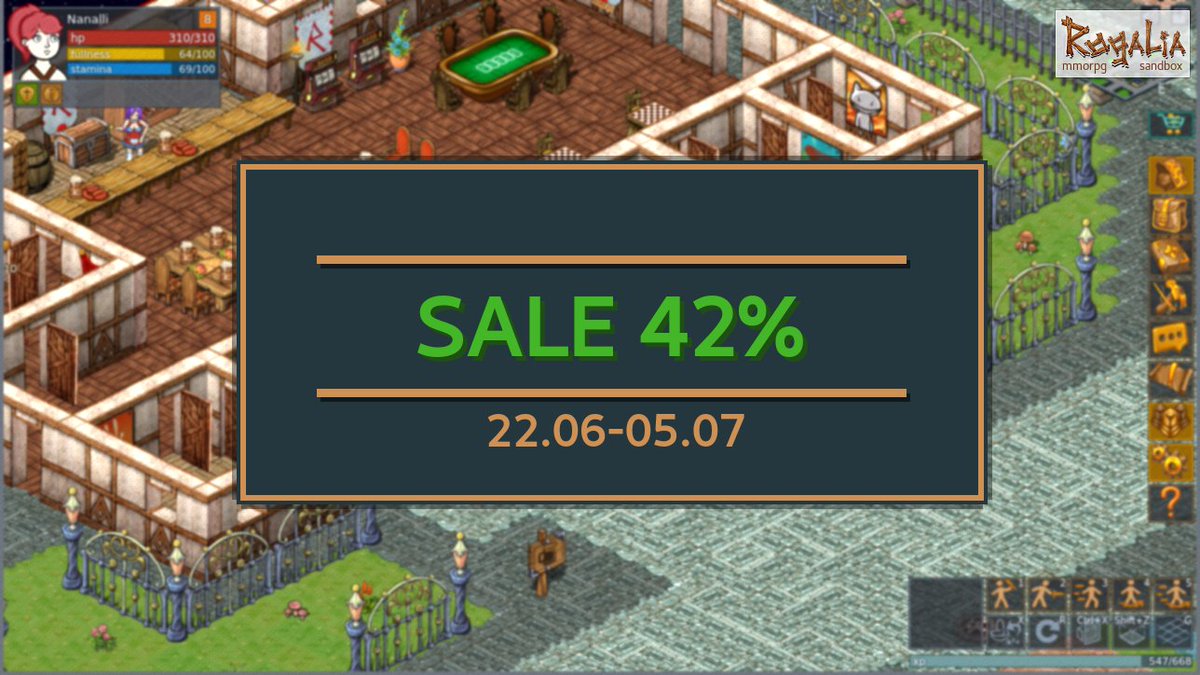 Rogalia_sandbox's tweet photo. SALE -42%   (22.06-05.07) https://t.co/EQD7PTqS8T #gamedev #Rogalia #mmorpg #sandbox #indie #steam #earlyaccess #Steamsale https://t.co/V0nIQFiXIT