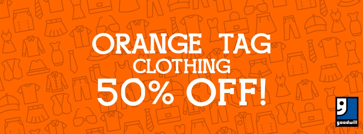 LincolnGoodwill's tweet photo. #Orange Clothing Tags 50% Off! #LincolnGoodwill #ColorSale https://t.co/JaD4u3lB3p